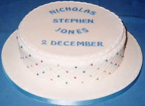 Quite a simple design for this little boy's Christening cake.